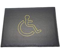 Lorenz Accessories Disabled Genuine Blue Leather Badge Holder Wallet, Various Colours Black