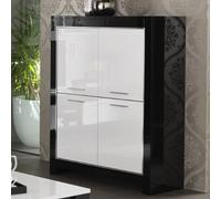 lorenz bar unit in black and white high gloss with 4 doors