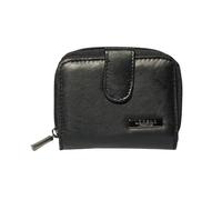 Lorenz Black Leather Zip Around Purse with Built in RFID Protection Clear Photo Pass Pocket Women's Black Nappa Leather Purse/Wallet Zip Bag, Black1220