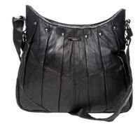 Lorenz Black Soft Nappa Leather Handbag with Pleat Effect