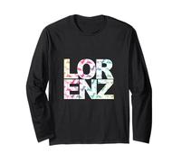 Lorenz - Cool Boys Name with Colorful Retro Pixel Dinosaurs Long Sleeve T-Shirt