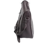 Lorenz cowhide real leather handbag with twin zip main compartments 3796 (Brown)