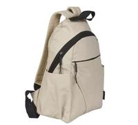 Lorenz Crinkled Nylon Backpack for Women, Lightweight Everyday Rucksack with Front Zip, 2 Side Pockets, Rear Security Pocket, 22 x 34 x 13 cm (Stone)