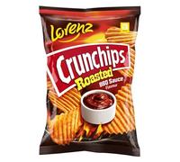 Lorenz Crunchips 10 Packets 120g | Lorenz X-cut Potato Snacks, Flavored Chips | (Pack of 10, Roasted BBQ source flavour)