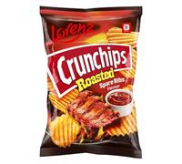 Lorenz Crunchips 6 Packets 120g | Lorenz X-cut Potato Snacks, Flavored Chips | (6 Pack, Roasted Spare ribs flavoured)