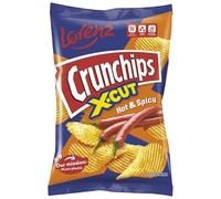 Lorenz Crunchips 6 Packets 130g | Lorenz X-cut Potato Snacks, Flavored Chips | (6 Pack, Hot & Spicy)