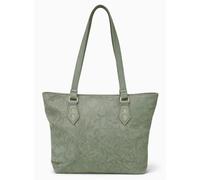 Lorenz Floral Embossed Shoulder Tote Bag - Sage