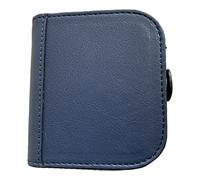 Lorenz Goat Nappa Leather Square Tray Purse with Note Section - Navy Blue
