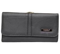 Lorenz Ladies Large Matinee Leather Purse with Clip Frame Fastening - Black