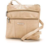 Lorenz Ladies Small Genuine Soft Leather Cross Body / Shoulder Bag (1) # 1941 - Beige