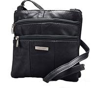 Lorenz Ladies Small Genuine Soft Leather Cross Body / Shoulder Bag (1) # 1941 - Black