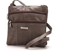 Lorenz Ladies Small Genuine Soft Leather Cross Body / Shoulder Bag (1) # 1941 - Dark Chocolate