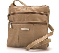 Lorenz Ladies Small Genuine Soft Leather Cross Body / Shoulder Bag (1) # 1941 - Fawn