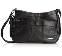 Lorenz Leather bag with twin top zips (Black)