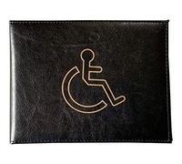 Lorenz Leather Effect Grained PU Disabled Badge Parking Permit Holder Cover - Black