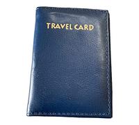 Lorenz Leather Effect Grained PU Travel Id Pass Card Holder with Rear Id Window - Blue