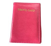Lorenz Leather Effect Grained PU Travel Id Pass Card Holder with Rear Id Window - Pink