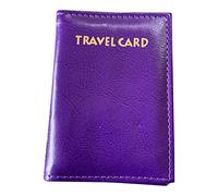 Lorenz Leather Effect Grained PU Travel Id Pass Card Holder with Rear Id Window - Purple