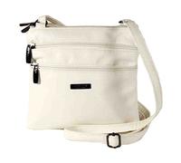 Lorenz Leather Style Cross Body Shoulder Handbag Quality 2 Compartments - White