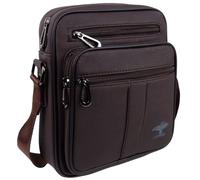 Lorenz Mens Compact Faux Leather Cross Body Shoulder Bag - Brown