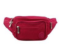 Lorenz Mens Ladies Crinkled Nylon Bum Bag (Cerise)