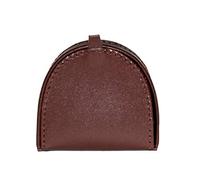 Lorenz Men's Leather Horse Shoe Shape Tray Coin Purse - Mid Brown