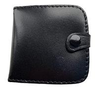Lorenz Men's Leather Square Tray Coin Purse with Section for Notes - Black