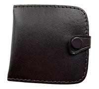 Lorenz Men's Leather Square Tray Coin Purse with Section for Notes - Dark Brown