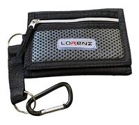 Lorenz Mens Slim Canvas Sports Wallet with Belt Hook - Black