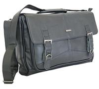Lorenz MENS WOMANS LEATHER SATCHEL SHOULDER BAG LEATHER MESSENGER UNISEX BAG (Black)