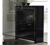 lorenz modern bar unit in black high gloss with 4 doors