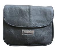 Lorenz Small Leather Handbag Purse with Flap - Black