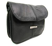 Lorenz Soft Leather Small Size Shoulder Handbag Crossover Body Bag (Black)