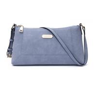 Lorenz Suedette Effect Shoulder Bag for Women, Lightweight Top Zip Handbag, Adjustable Strap, Inner Zip Pocket, Everyday Crossbody Shoulder Bag, 26 x 14 x 6 cm (Light Blue)