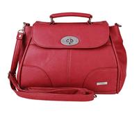 Lorenz Triple Zip Flapover Crossbody Shoulder Bag - Red