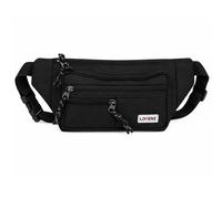 Lorenz Unisex Slimline 3 Zip Bum Bag Waist Bag - Black