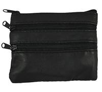 Lorenz Women's Black Leather 4 Zip Key Holder, One Size, Black