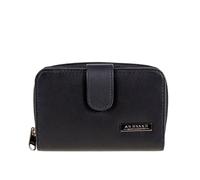 Lorenz Women's Black Nappa Leather Purse/Wallet Zip Bag, Black, Black