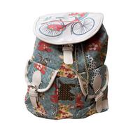Lorenz Women's Blue & White Stripe Canvas Bicycle & Rabbit Backpack LORENZ Multicolor