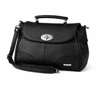 Lorenz Women's Flapover Bag with Triple Zip Compartments in Black LORENZ Black One Size
