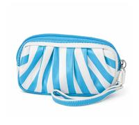 Lorenz Women's Striped Wristlet Purse with Detachable Strap in Light Blue LORENZ Light Blue One Size
