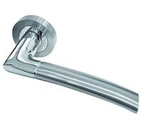 Lorenzo Door Handle Lever on Rose Polished Chrome Satin Chrome