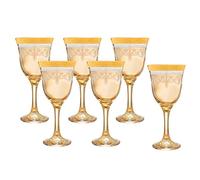 Lorenzo Import 9412 Wine Goblets Set of 6 Amber-Corona, Glass, 9 Fluid_Ounces