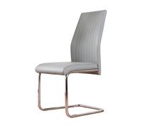 LORENZO x2 Faux Leather Deep Foam Padded Dining Chairs Silver Chrome Metal Legs
