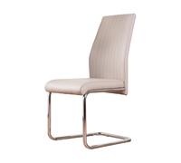 LORENZO x2 Faux Leather Deep Foam Padded Dining Chairs Silver Chrome Metal Legs