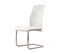 LORENZO x2 Faux Leather Deep Foam Padded Dining Chairs Silver Chrome Metal Legs