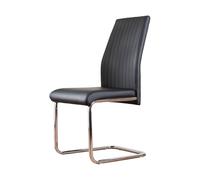 LORENZO x2 Faux Leather Deep Foam Padded Dining Chairs Silver Chrome Metal Legs