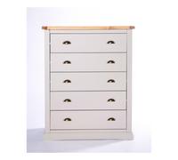 Loreo 5 Drawer Chest of Drawers Brass Cup Handle Cabinet Bits Light Grey One Size