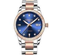 LOREO Women's Automatic Watch Diamond-Accented Dress Watch for Women Self-Winding Mechanical Watch with Sapphire Crystal Stainless Steel Two-Tone Bracelet 33MM Elegant Wrist Watch, Blue Dial B, luxury