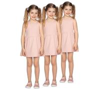 LORES 3-Pack Girls Tights Plain School Semi Sheer Pantyhose Classic Footed Dance Ballet Stockings Everyday 20 DEN Tonia, Natural 7-8 years